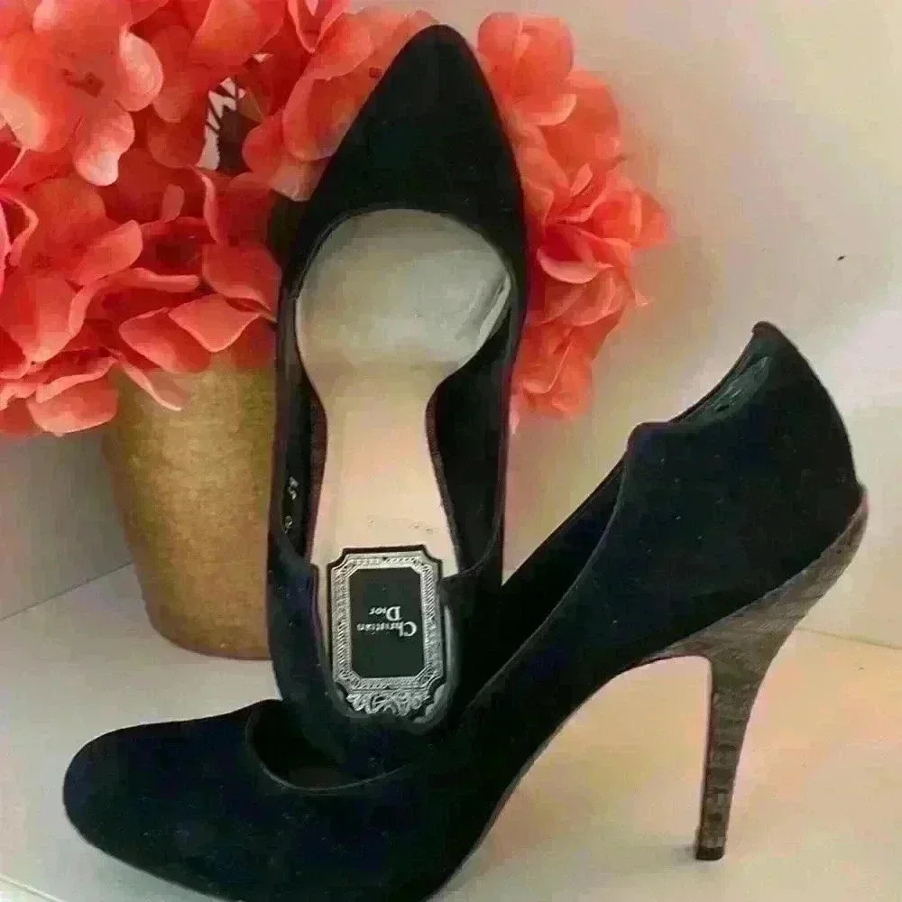 Dior Suede and alligator 5”Heels SIZE EU 38/USA 8 NO SCUFFS Pre-Owned